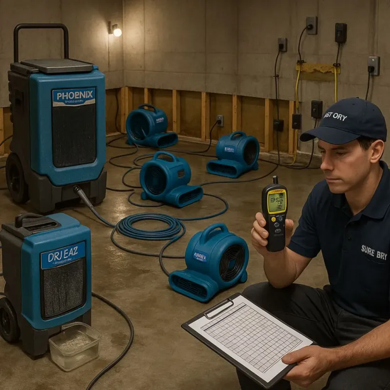 Structural Drying and Dehumidification process in Key Biscayne, FL